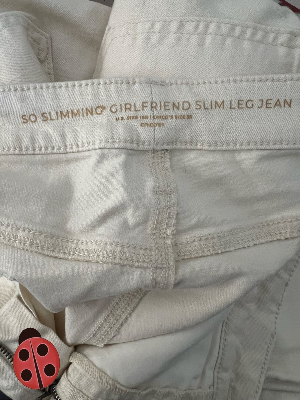 So Slimming Ivory Women’s Ankle Girlfriend Jeans - Chico’s 3/16 - Picture 2 of 7